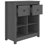 Sideboard Grey 70x35x80 cm Solid Wood Pine 813766