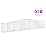 Arched Gabion Baskets 10 pcs 400x30x60/80 cm Galvanised Iron 3145808