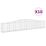 Arched Gabion Baskets 10 pcs 400x30x60/80 cm Galvanised Iron 3145808