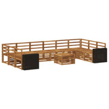 Outdoor Sofa Set 11 pcs Natural Solid Acacia Wood 3384930
