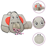 ZNTS Elephant Children Play Tent with 250 Balls Grey 174x86x101 cm 3107741