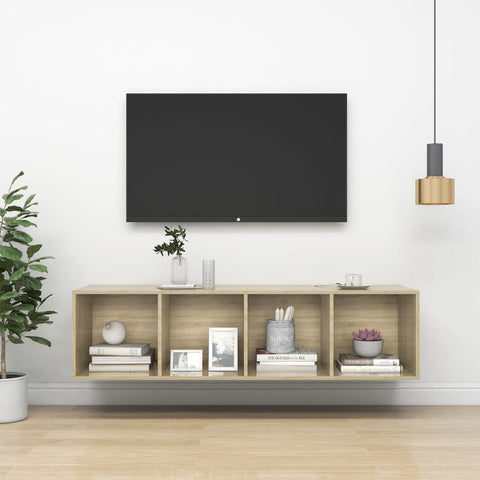 Wall-mounted TV Cabinet Sonoma Oak 37x37x142.5 cm Engineered Wood 805492