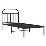 Metal Bed Frame without Mattress with Headboard Black 90x190cm 353627