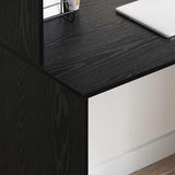 Desk with Shelf Black Oak 102 x 50 x 124 cm Engineered Wood 869355