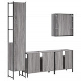 4 Piece Bathroom Cabinet Set Grey Sonoma Engineered Wood 3214748
