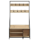 Clothes Rack with Shoe Storage Sonoma Oak 100x41x184 cm 837868