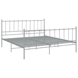 Bed Frame without Mattress Grey Metal 200x200 cm 324966