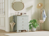Bedroom Chest of Drawers, Modern 4 Drawer Dresser Cabinet with PU Leather Handles and Metal Runners T3398P378104