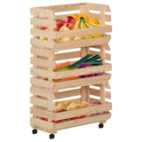 Vegetable Trolley 37x30x80 cm Solid Pinewood 327325