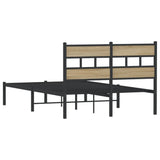 Metal Bed Frame without Mattress Sonoma Oak 120x200 cm 4017100