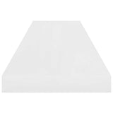 Floating Wall Shelves 2 pcs High Gloss White 90x23.5x3.8 cm MDF 323755