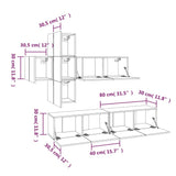 7 Piece TV Cabinet Set Smoked Oak Engineered Wood 3114515
