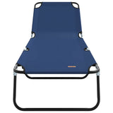Folding Sun Lounger 2 pcs Blue 188 x 57 x 86.5 cm Polyester 42003146