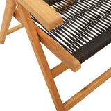 Garden Dining Set Black Solid acacia wood, Polypropylene Large 3281733