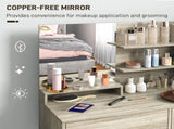 Dressing Table and Stool Set, with Storage - Wood-Effect T3398P341020