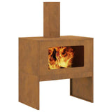Fire Pit Brown 60 x 40 x 96 cm Weathering Steel 858935