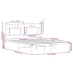 Bed Frame without Mattress Smoked Oak 150x200 cm King Size Engineered Wood 4106745