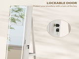 360&deg Swivel Mirror Jewellery Cabinet with 3 Colour LED Lights, Lockable Jewellery Organiser, Free T3398P377836