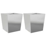 Garden Planters 50x50x50 cm 2 pcs Galvanised Steel 851077
