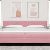Headboard Height Adjustable with Headboard Pink 200 cm Velvet 42007292