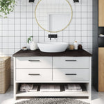 Bathroom Countertop Dark Brown 100x50x cm Treated Solid Wood 3156228