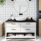 Bathroom Countertop Dark Brown 100x50x cm Treated Solid Wood 3156228