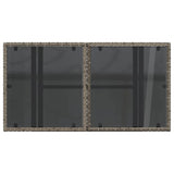 Garden Table with Glass Top Grey 100x55x73 cm Poly Rattan 366121