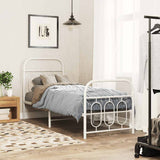 Metal Bed Frame without Mattress with Footboard White 75x190cm 377174