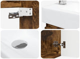 Bathroom Vanity Unit with Tap Smoked Oak 45.5 x 22.5 x 84 cm 889446