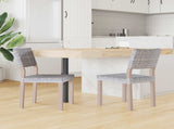 Dining Chair 2 pcs Kubu Rattan White Wash 46 x 55 x 84 cm 42012423