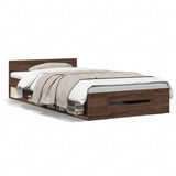 Bed Frame with Drawer without Mattress Brown Oak 75x190 cm Small Single 3280810