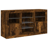 Sideboard with LED Lights Smoked Oak 123x37x67 cm 3209083