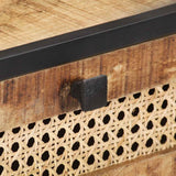 Console Table 100x35x75 cm Rough Mango Wood and Natural Cane 323145