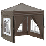 Folding Party Tent with Sidewalls Taupe 2x2 m 93505