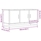 TV Cabinet Sonoma Oak 100x35x50 cm Engineered Wood and Metal 848830