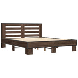 Bed Frame without Mattress Brown Oak 150x200 cm King Size 3280101