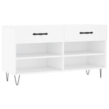 Shoe Bench White 102x35x55 cm Engineered Wood 829732