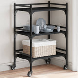 Kitchen Trolley Black 50x35x75.5 cm Engineered Wood 842346