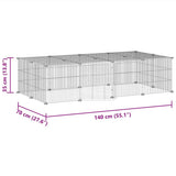 20-Panel Pet Cage with Door Black 35x35 cm Steel 3114058
