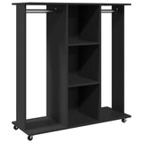 Wardrobe with Wheels Black 102x38x110 cm Engineered Wood 848032
