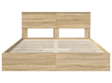 Storage Bed with Drawer Sonoma Oak 120 x 200 cm Engineered Wood 3408482