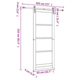 Sliding Door ORKDAL White and Black 83 x 232 cm Solid Pine Wood 3445563