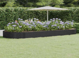 Garden Raised Bed Galvanised Steel 373x140x36 cm Anthracite 319036