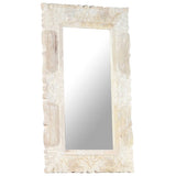 Mirror White 80x50 cm Solid Mango Wood 321633