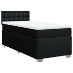 ZNTS Box Spring Bed with Mattress Black 90x200 cm Fabric 3285787