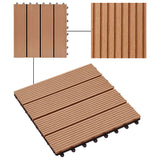 ZNTS 22 pcs Decking Tiles 30x30cm 2 sqm WPC Grey 277801