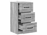 Drawer Cabinet Grey Sonoma 33 x 34.5 x 87 cm Engineered Wood 895771