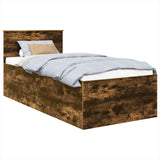 Bed Frame Smoked Oak 120 x 200 cm Engineered Wood 3408610