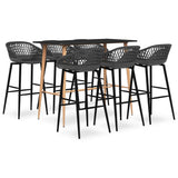 7 Piece Bar Set Black and Grey 3057475