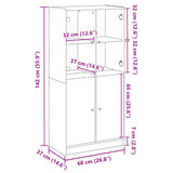 Highboard with Doors Old Wood 68x37x142 cm Engineered Wood 3318722